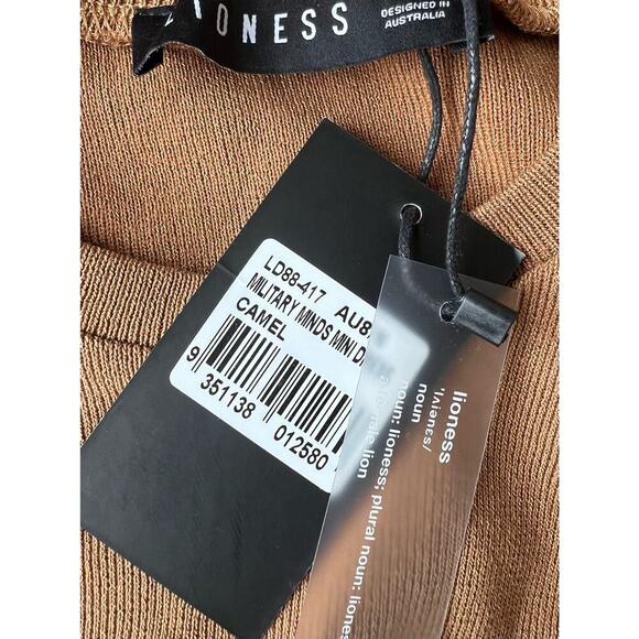 LIONESS Military Minds Mini Dress Camel New With Tags Size S - Picture 5 of 7